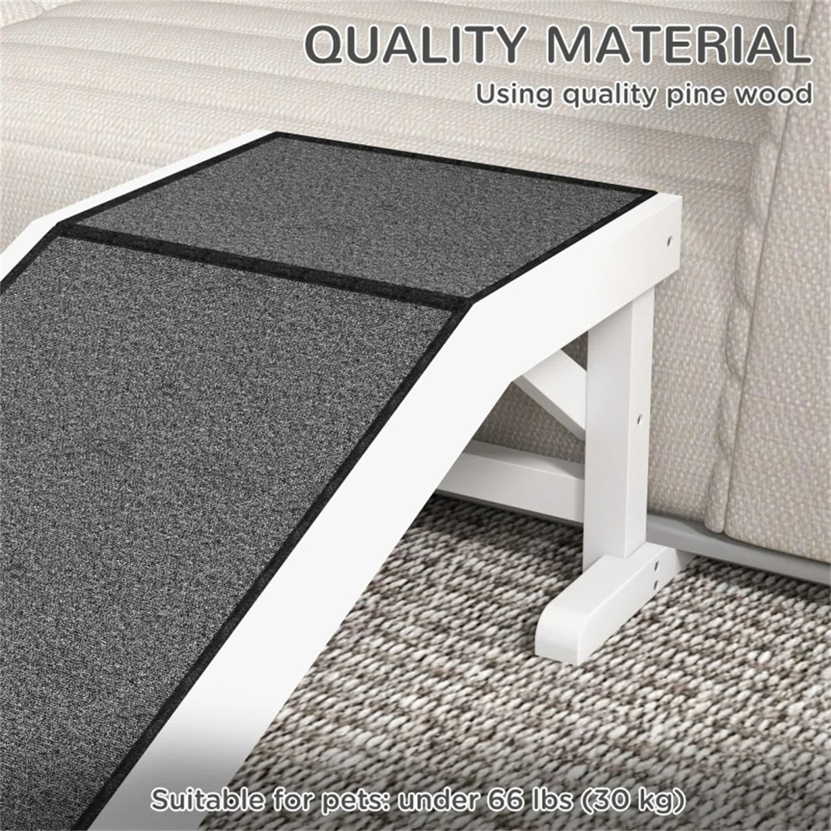 Durable Pet Ramp for Dogs and Cats Anti-Slip Carpeted Surface Safe Easy Access for Pets
