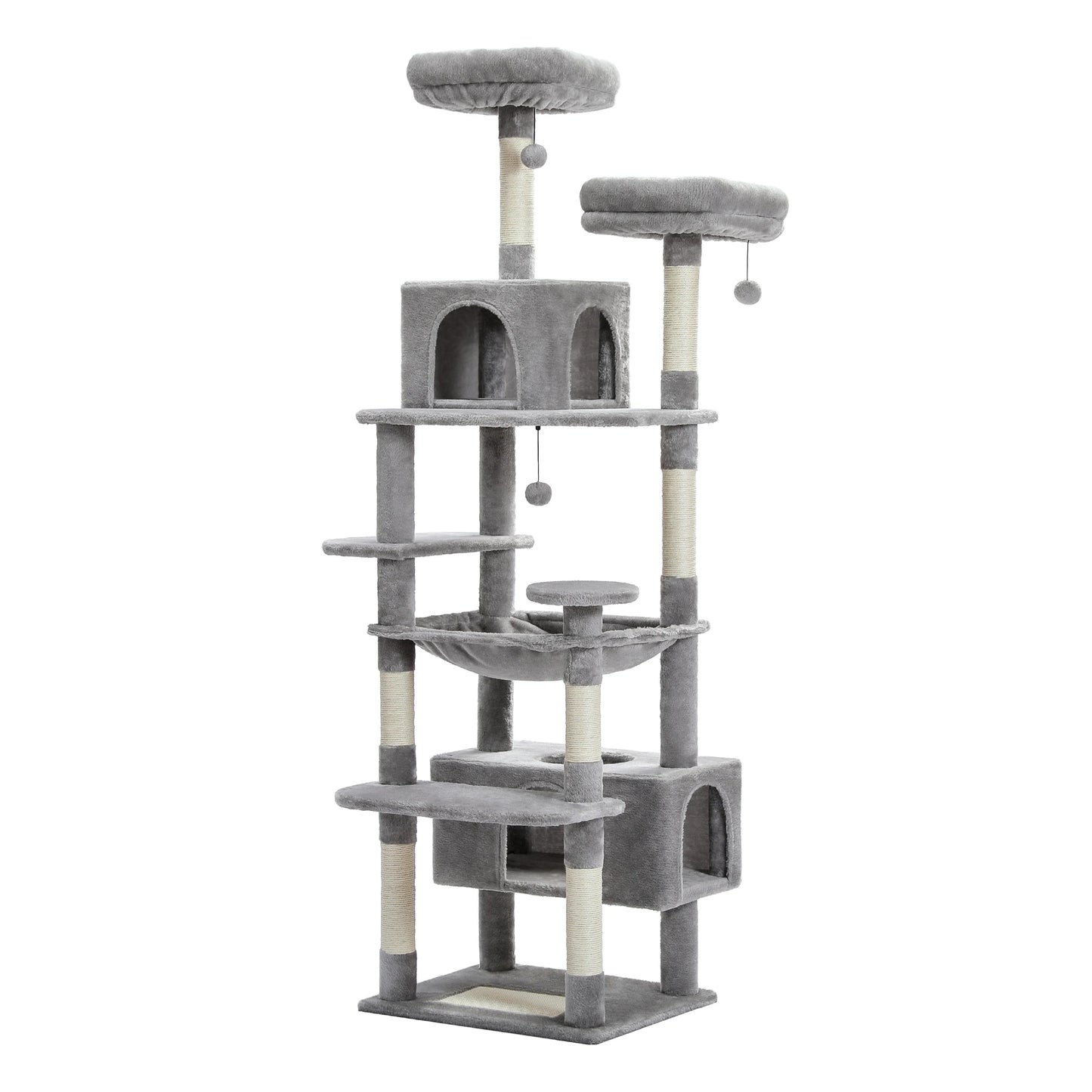 Large Cat Tree Tall Cat Tower for Indoor Cats Multi-Level Plush Condo with Scratching Posts and Perches