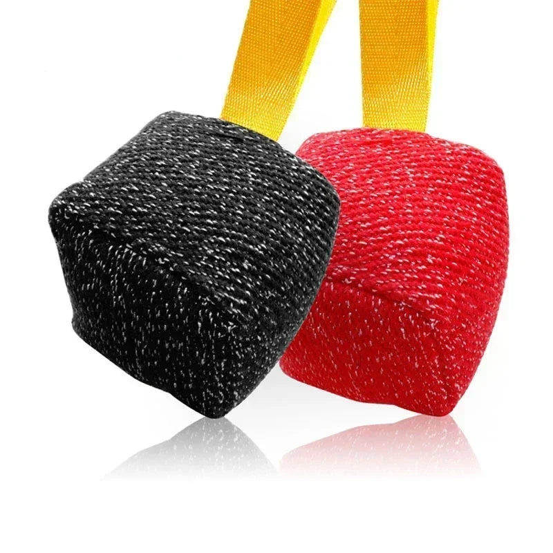 Large Interactive Chew Ball Toy for German Shepherd Training with Nylon Handle and Tug Pillow