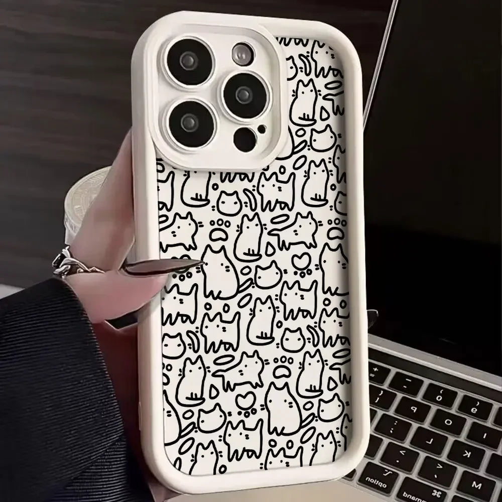 Cute Black Kitten Cat Phone Case for Google Pixel 9 8 7 8A 7A Pro XL Soft TPU Back Cover