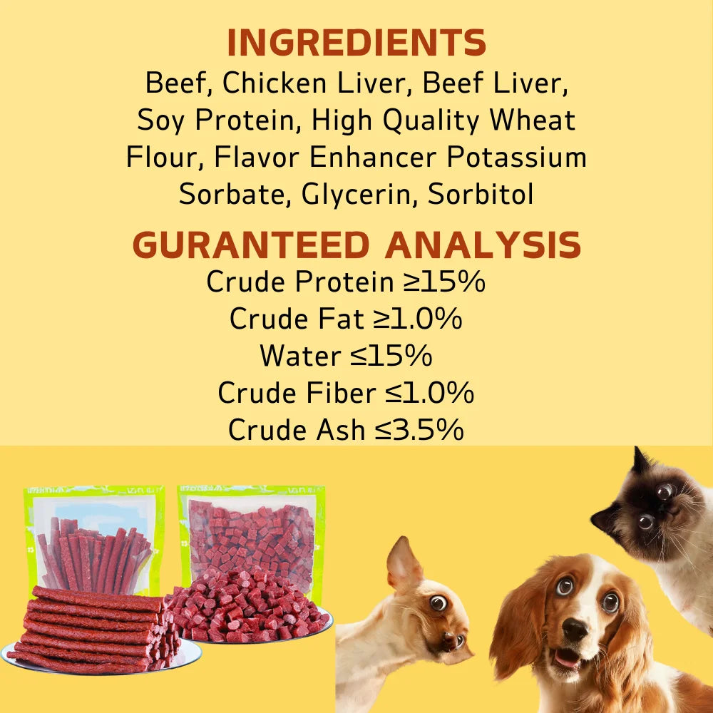 Natural Beef Stick Dog Treats 7oz or 14oz Healthy Easily Digestible All Natural Ingredients