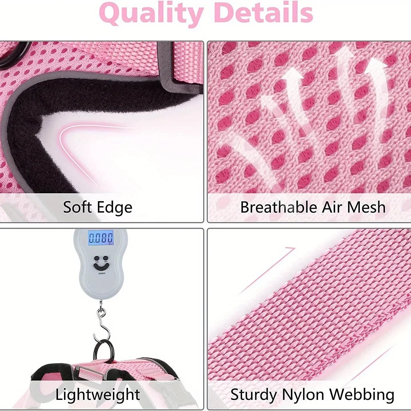 Cat Leash Non-Slip Adjustable Vest Pet Chest Carrier for Safe Outdoor Walks