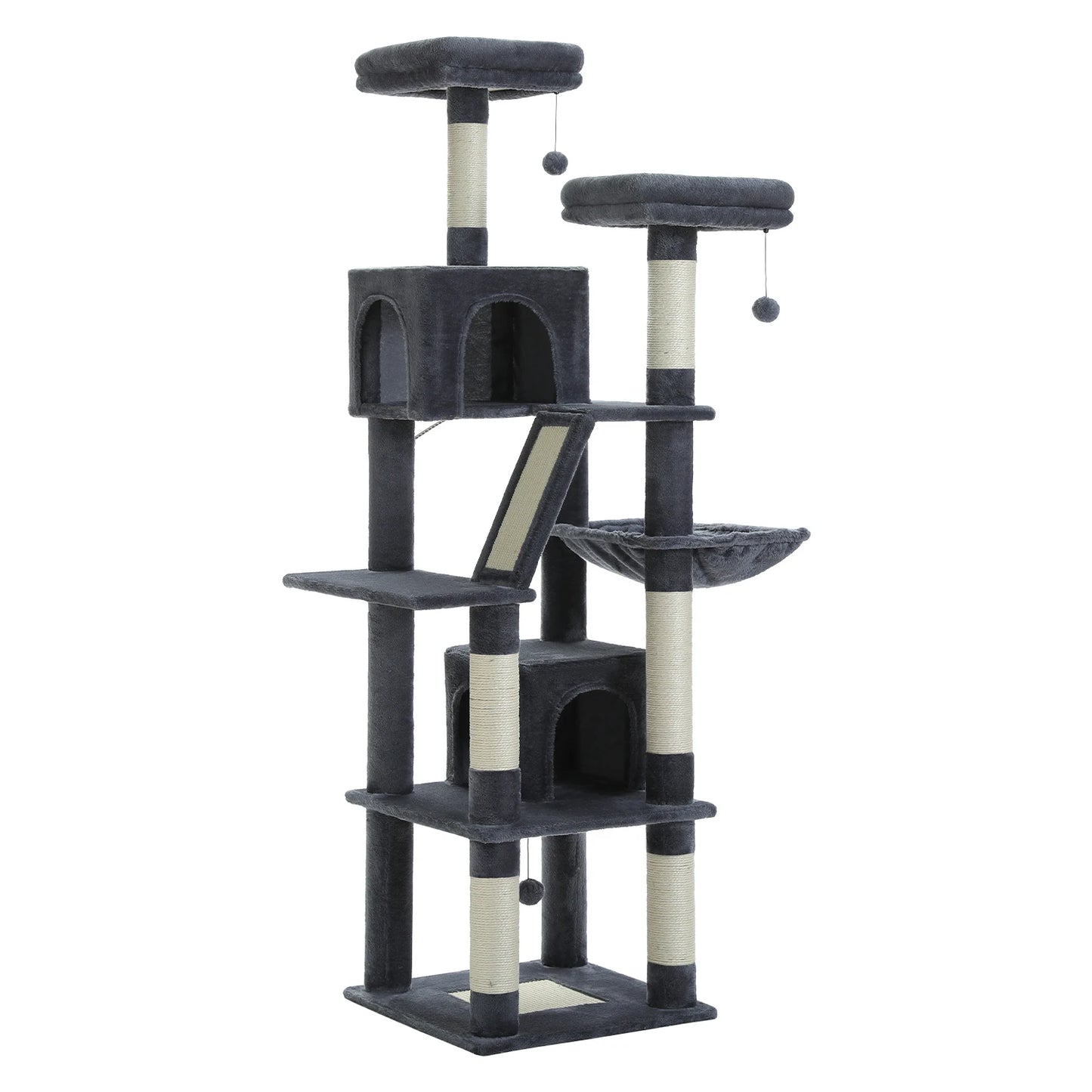 Large Cat Tree Tall Cat Tower for Indoor Cats Multi-Level Plush Condo with Scratching Posts and Perches