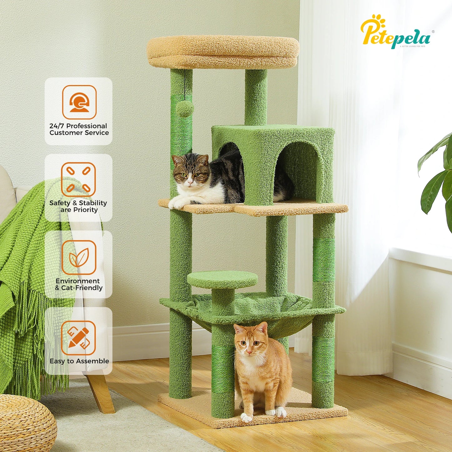 Indoor Cat Tree 5 Level Tower With Metal Frame Top Perch