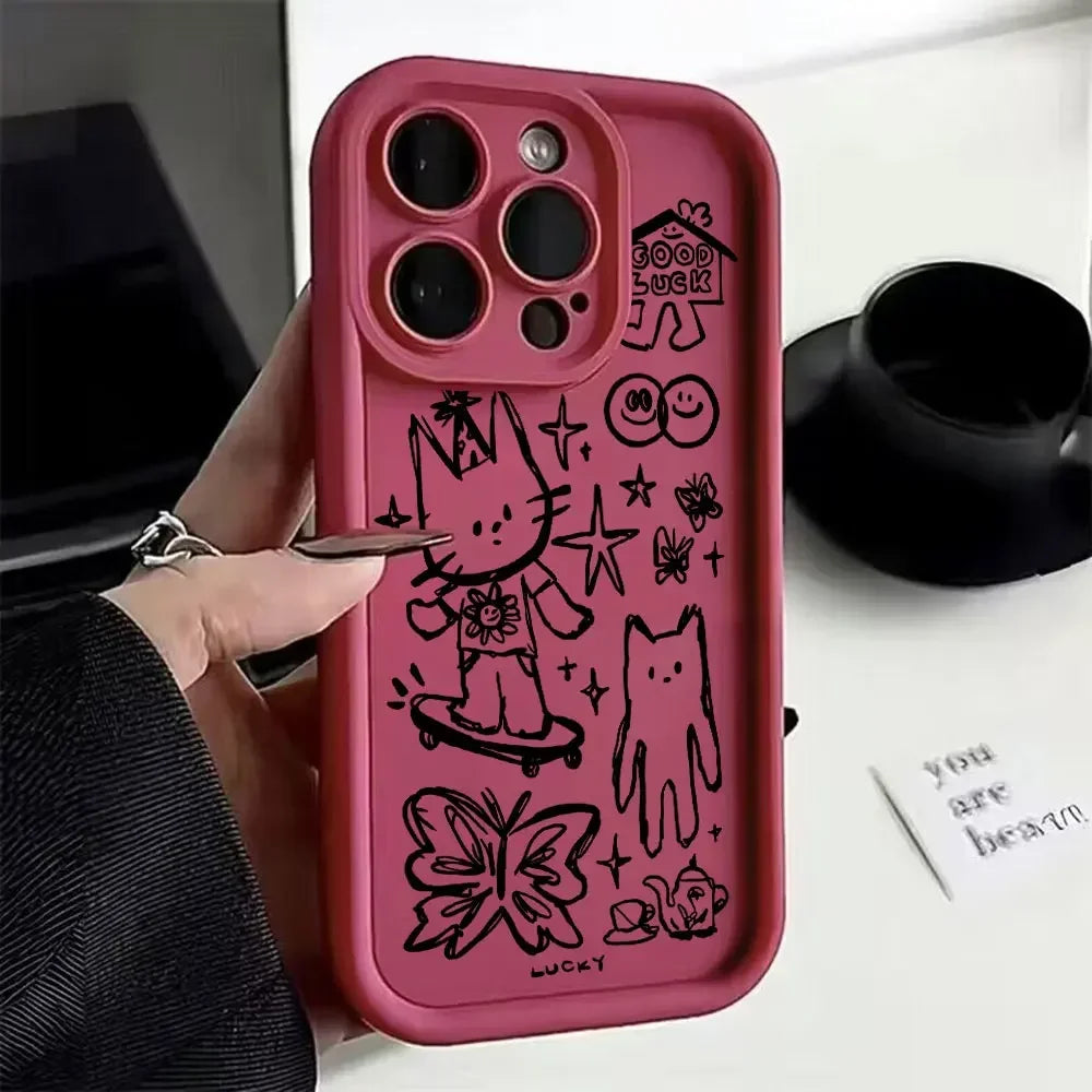 Cute Black Kitten Cat Phone Case for Google Pixel 9 8 7 8A 7A Pro XL Soft TPU Back Cover