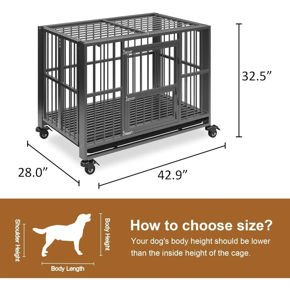 Masterpiece Heavy Duty Foldable Dog Crate Indestructible Extra Large Escape Proof Kennel