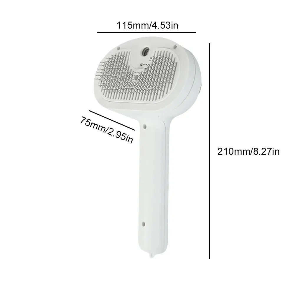 Cat Hair Brush with Release Button Rechargeable Grooming Brush for Pets