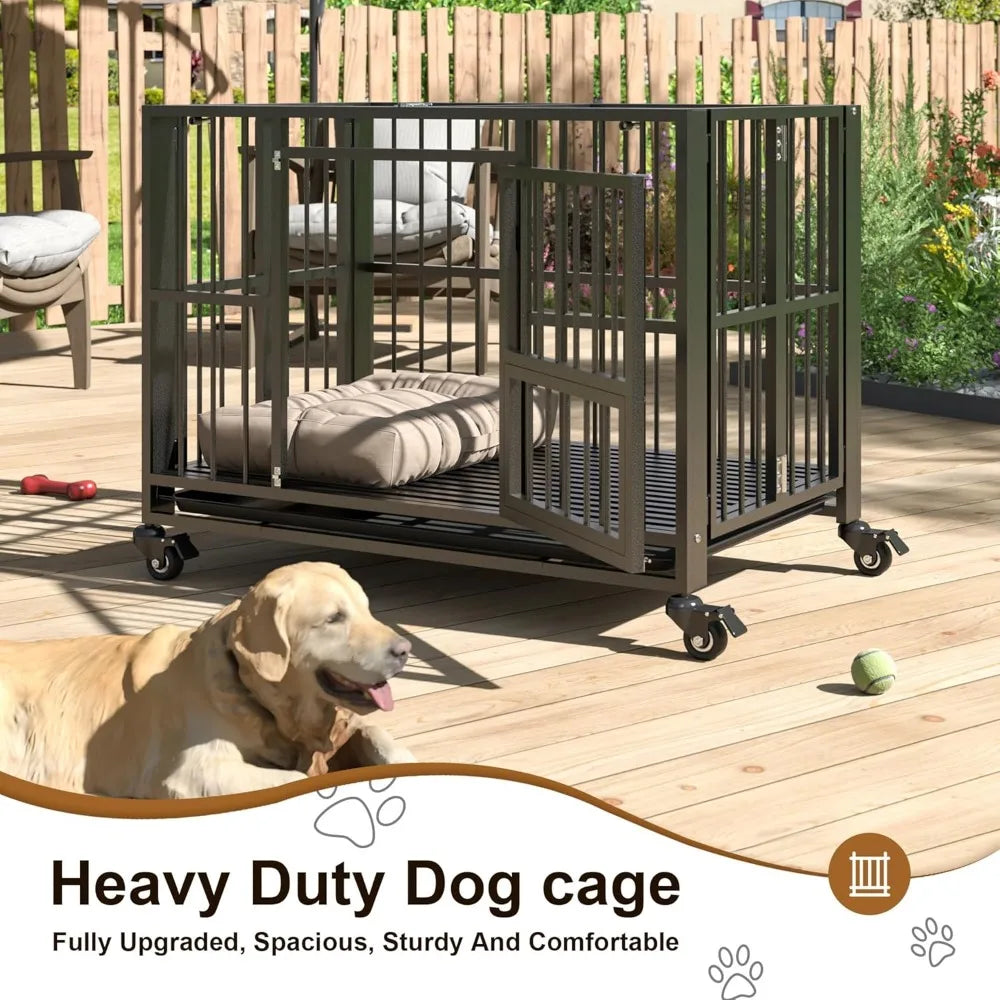 Masterpiece Heavy Duty Foldable Dog Crate Indestructible Extra Large Escape Proof Kennel