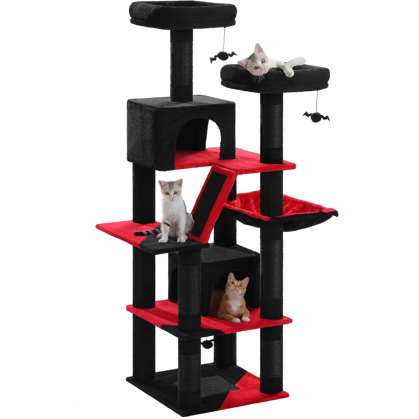 Large Cat Tree Tall Cat Tower for Indoor Cats Multi-Level Plush Condo with Scratching Posts and Perches