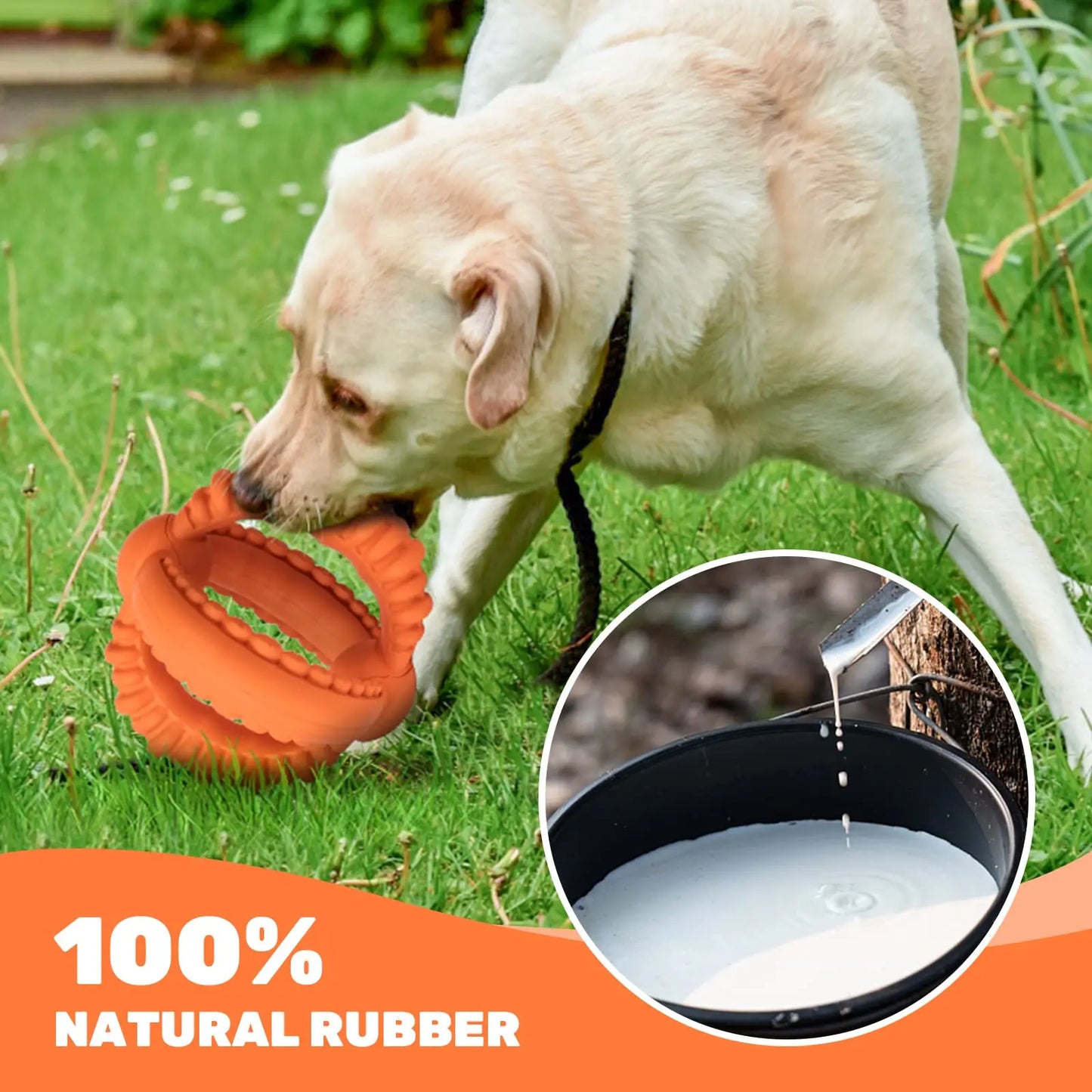 Interactive Dog Toys Detachable Tug of War Toy with 2 Rings Natural Rubber Dog Chew Toys Suitable for Large Dogs