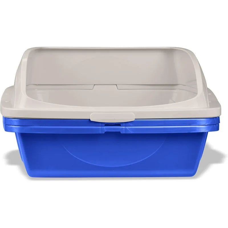 Large Sifting Cat Litter Box with Frame High Sided Design for Easy Cleaning