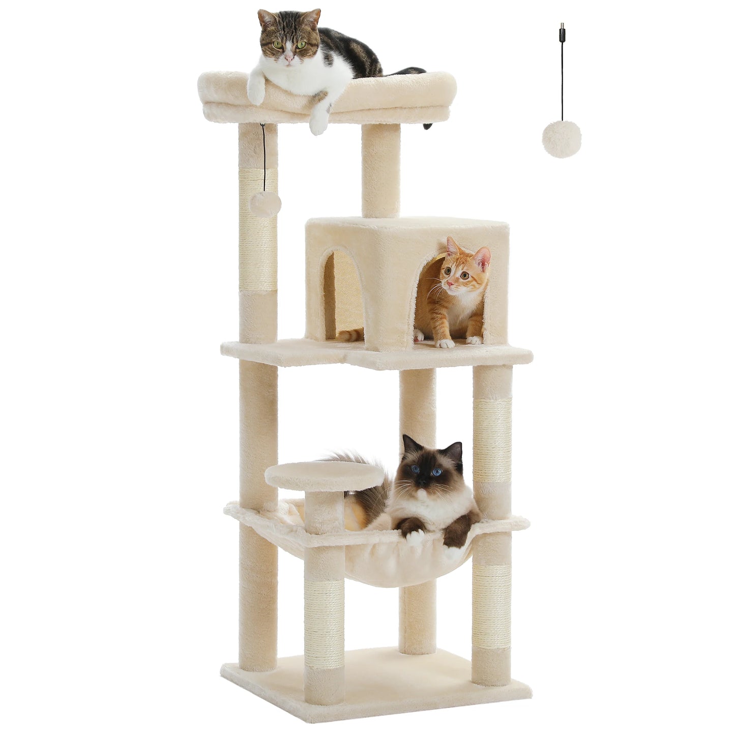 Indoor Cat Tree 5 Level Tower With Metal Frame Top Perch
