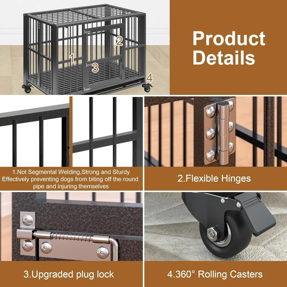 Masterpiece Heavy Duty Foldable Dog Crate Indestructible Extra Large Escape Proof Kennel