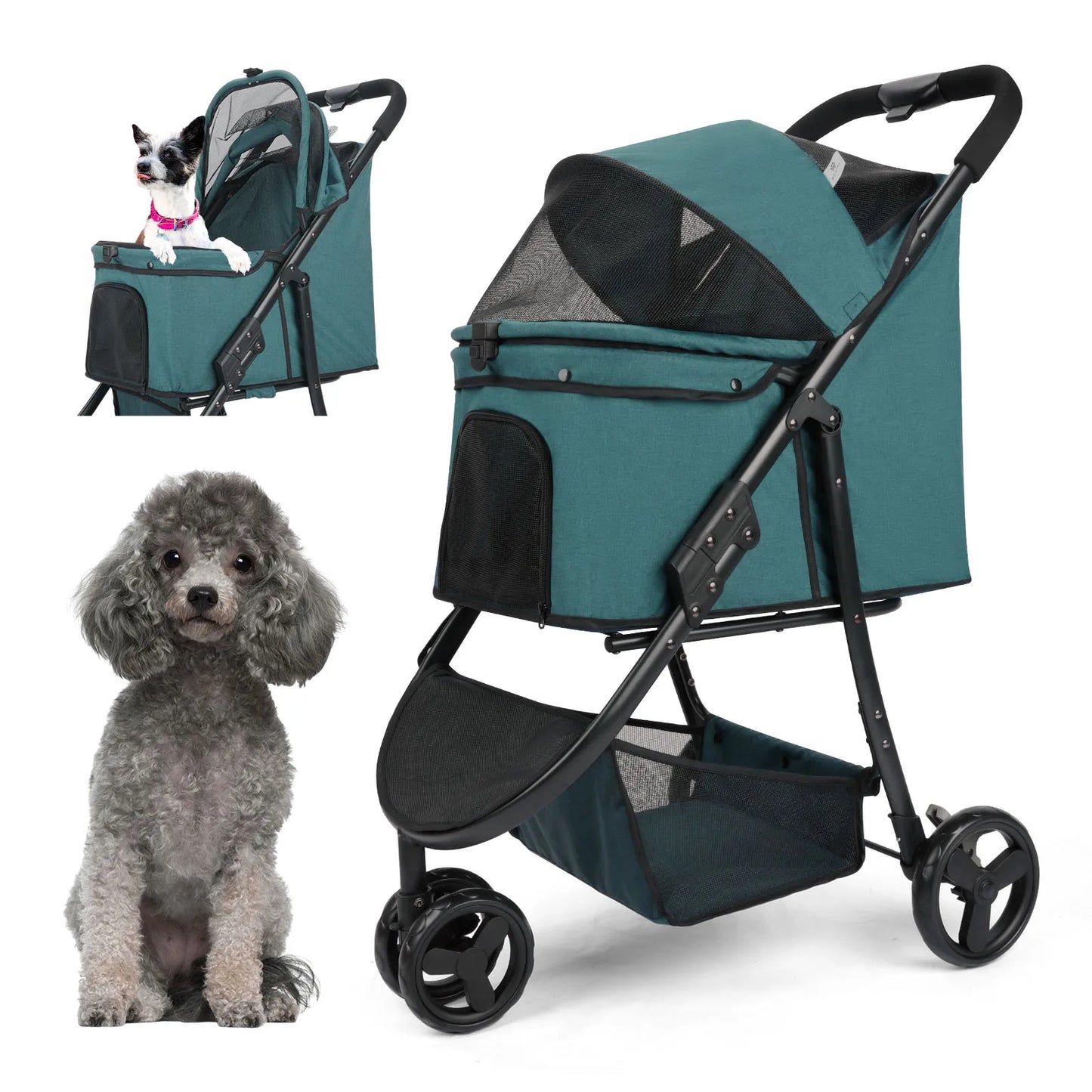 Pet Stroller Bag Travel Car Foldable 300lbs Stroller for Dogs