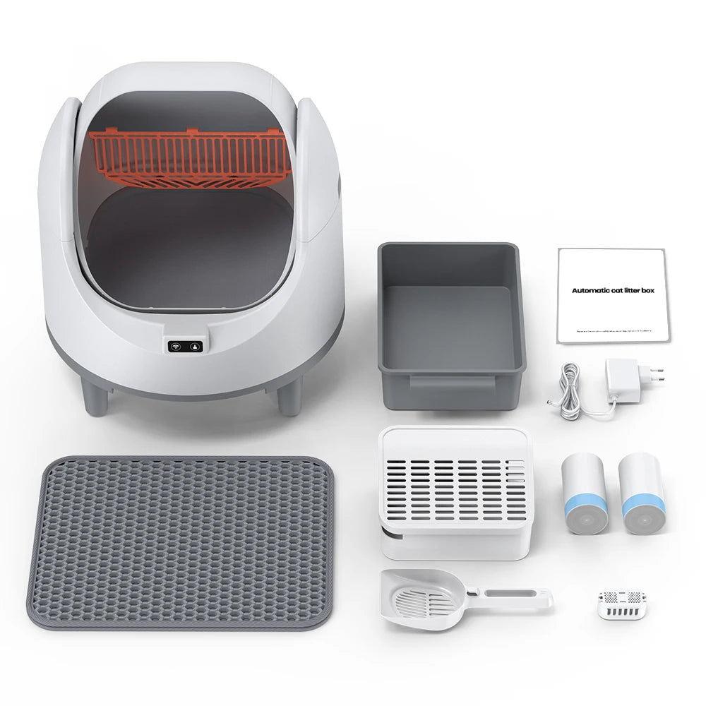 Smart Cat Litter Box Self Cleaning With Tuya App Control 8L