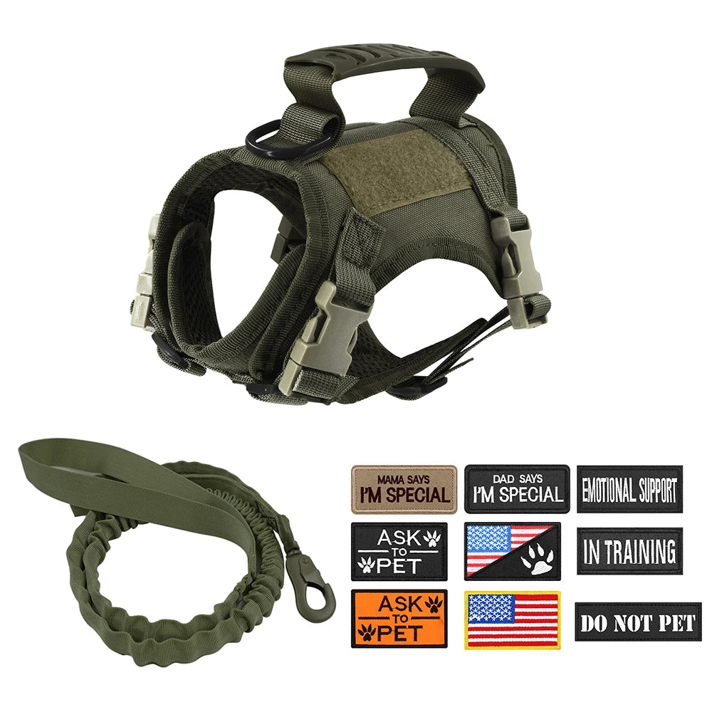 Tactical Cat Harness Leash Adjustable Puppy Vest For Small Dogs