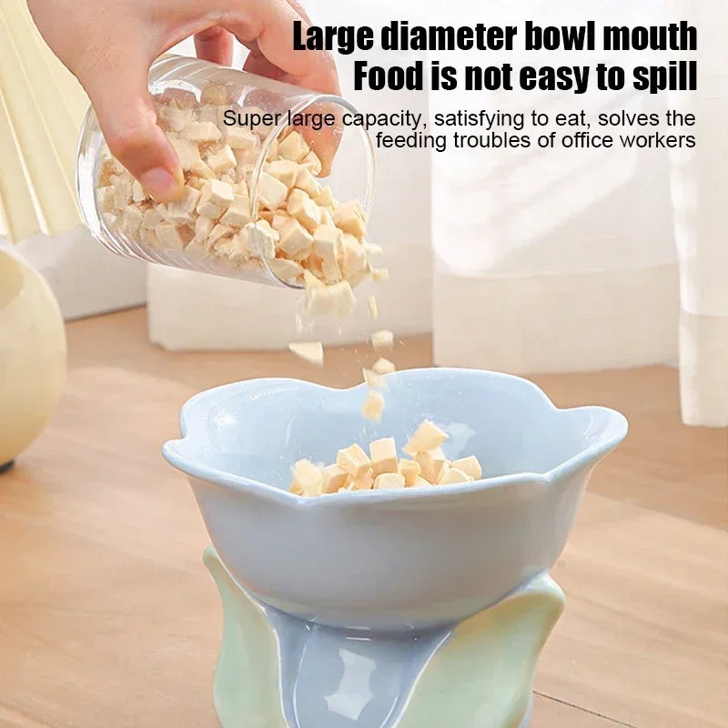Cat Flower Bowl Raised Ceramic Pet Feeders for Small Dogs and Cats