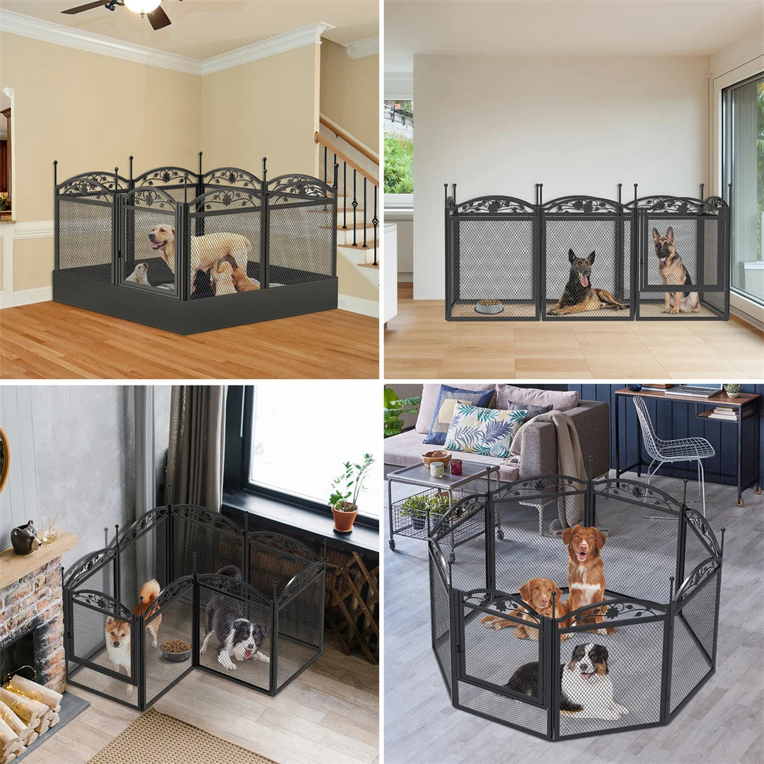 8 Panels DIY Heavy Duty Dog Playpen Pen Outdoor Indoor for Dog Puppy Metal Fence with Waterproof Fertility Pad
