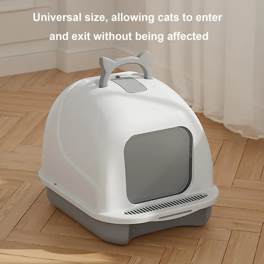 Large Enclosed Cat Litter Box with Lid Spacious Design and Litter Scoop for Easy Cleaning