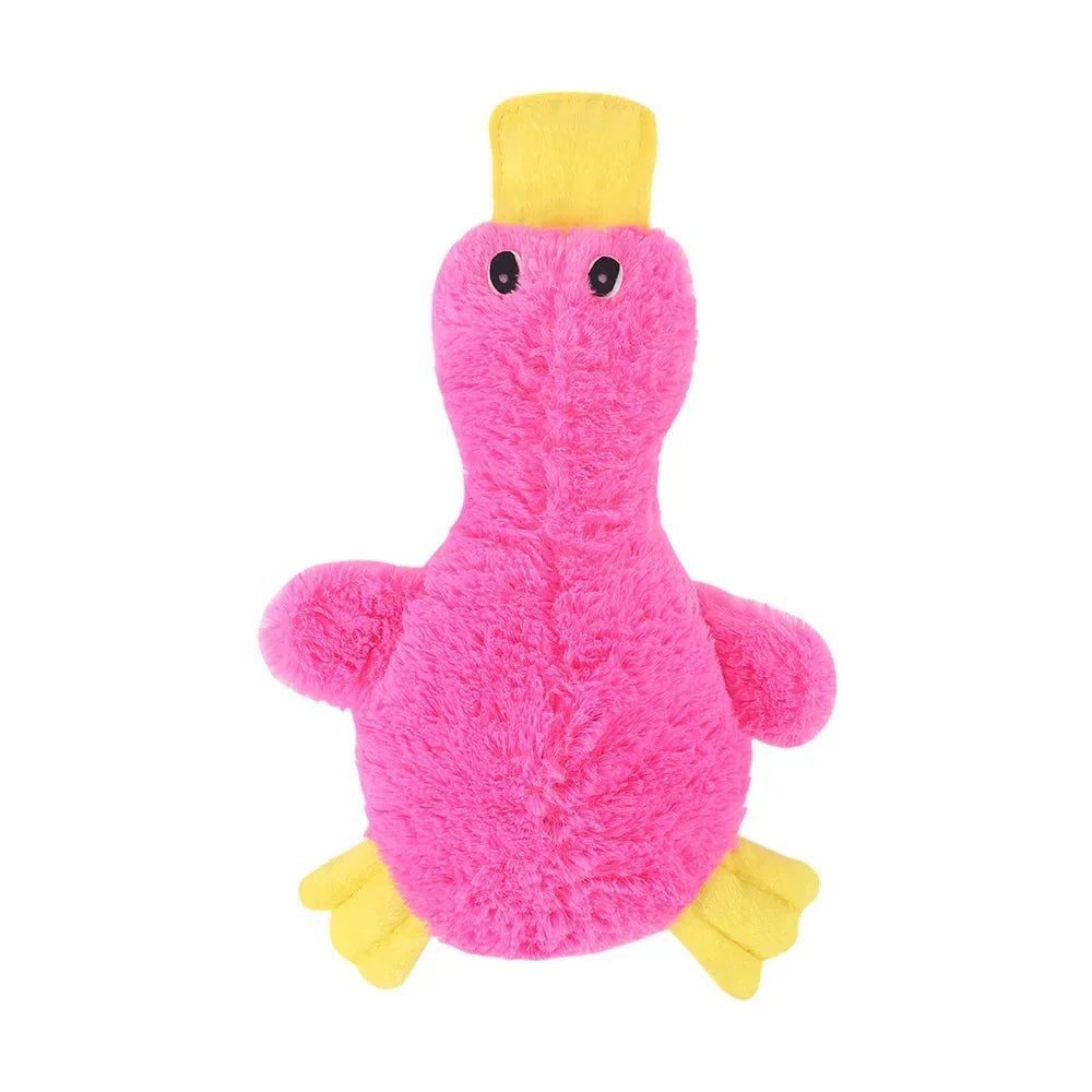 Interactive Dog Plush Sound Toy Yellow Duck Cute Chew Training Stuffed Animal for Pets