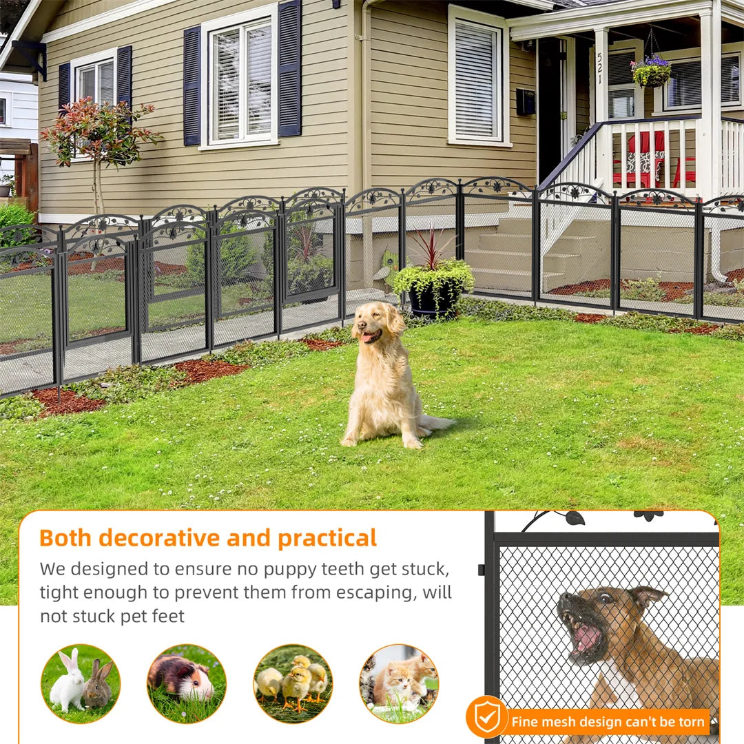 8 Panels DIY Heavy Duty Dog Playpen Pen Outdoor Indoor for Dog Puppy Metal Fence with Waterproof Fertility Pad