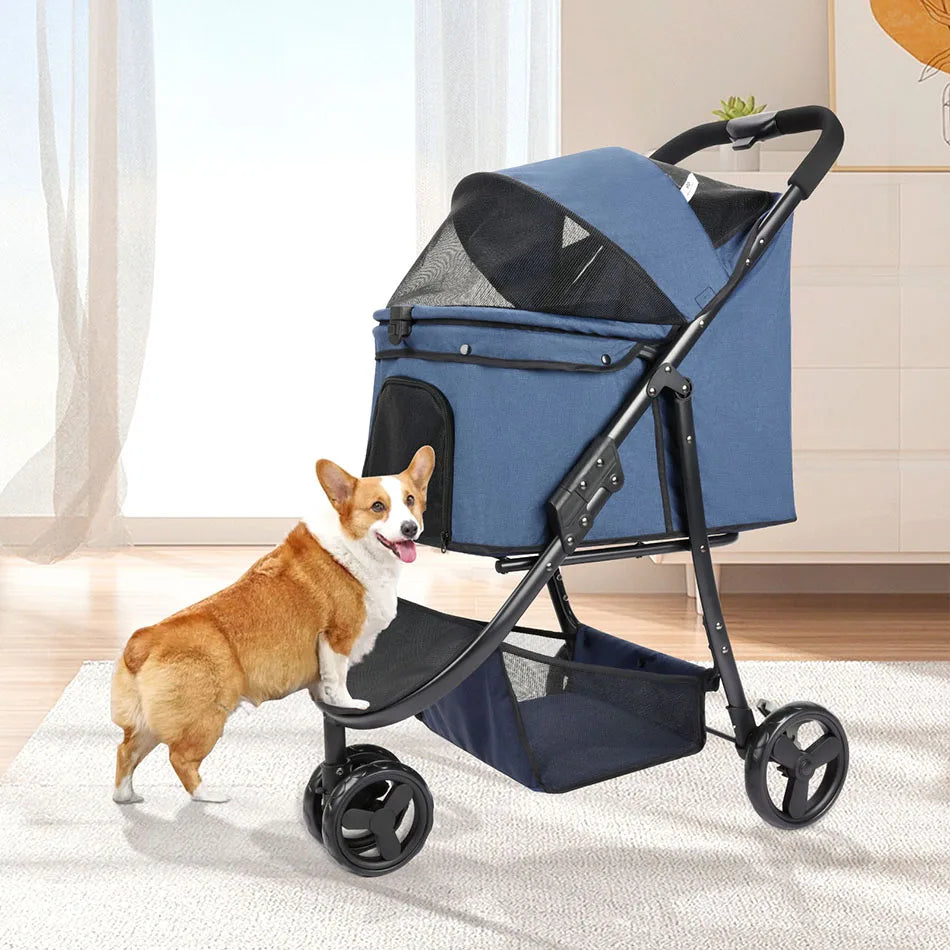 Pet Stroller Bag Travel Car Foldable 300lbs Stroller for Dogs