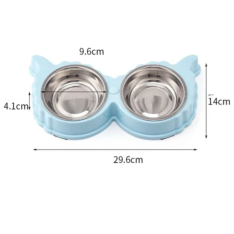 Pet Cute Plastic Food Water Bowls for Cats Dog Dishes with Anti Slip Design