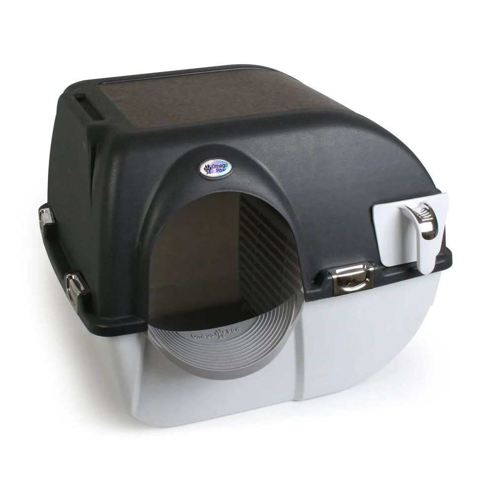 Self Cleaning Litter Box with Integrated Step Durable Sifting Grate Easy to Use Cat Litter