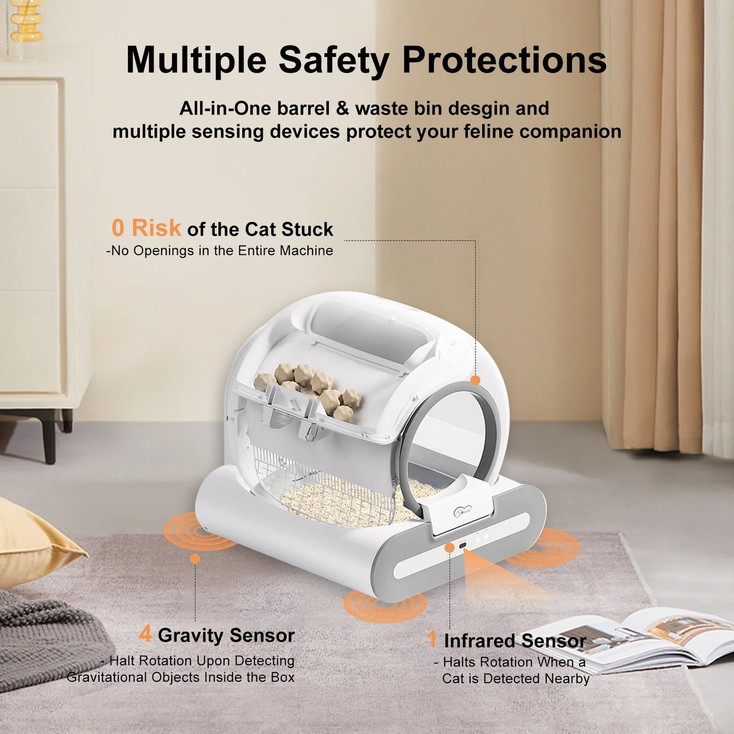 DOEL Automatic Cat Litter Box Self Cleaning with App Control for Multiple Cats