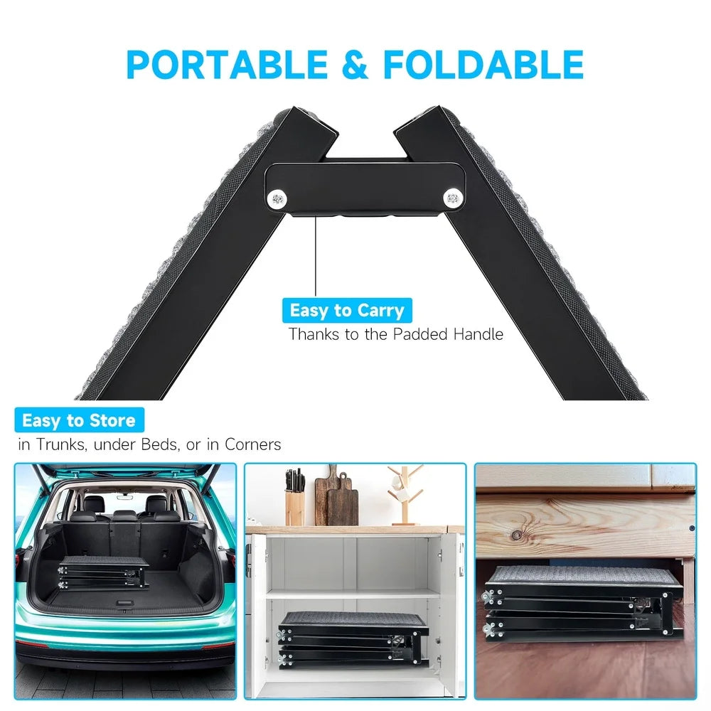 Folding Dog Ramp 67 Inch for Large Dogs 200 lb Capacity Non-Slip Portable Stairs