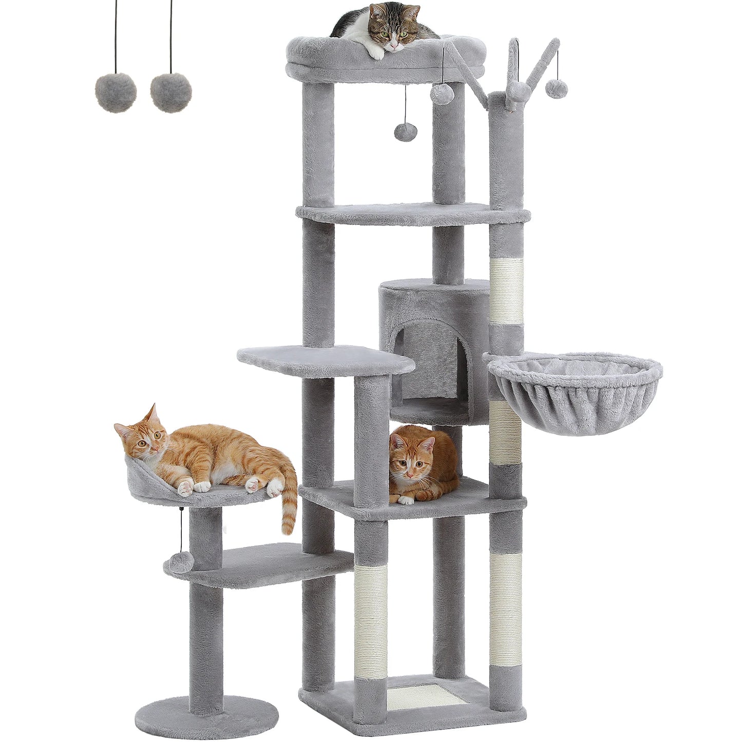 Cactus Tall Cat Tree for Large Cats Multi-Level Indoor Condo