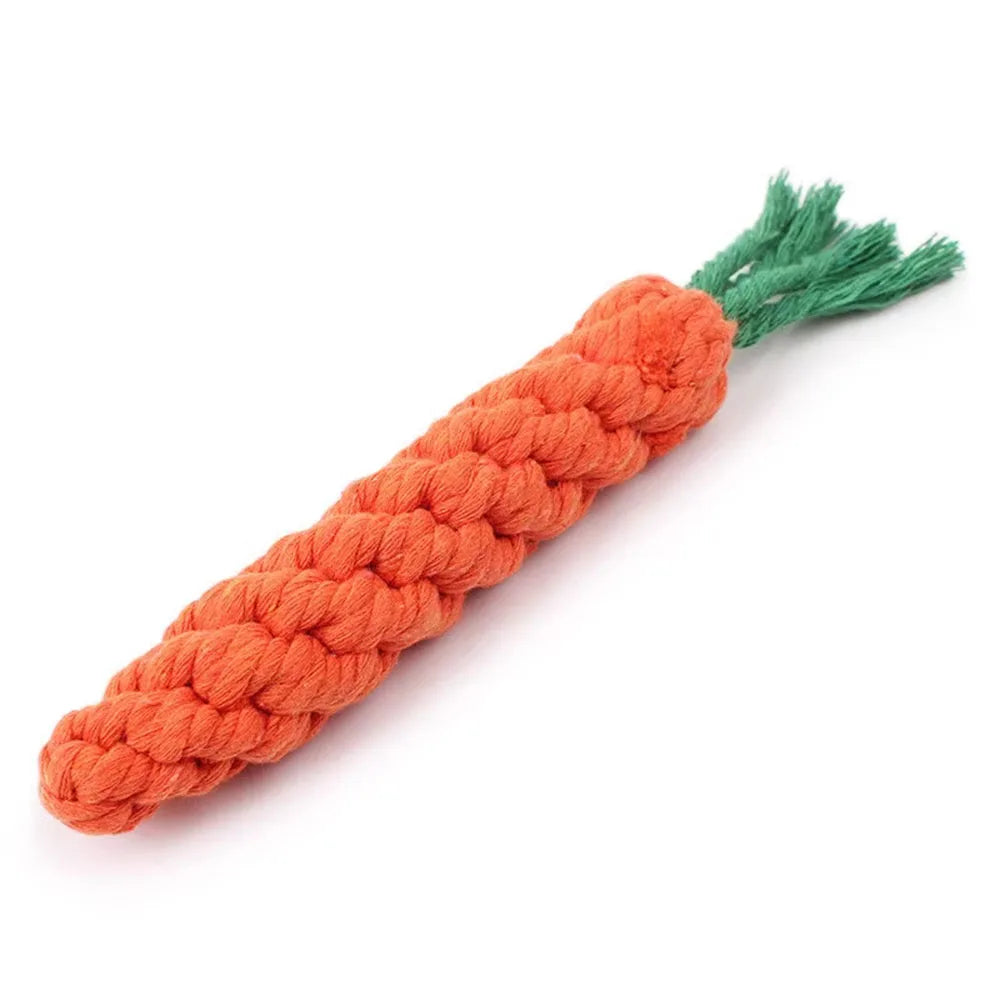 Durable Carrot Rope Dog Toy For Chewing And Teeth Cleaning