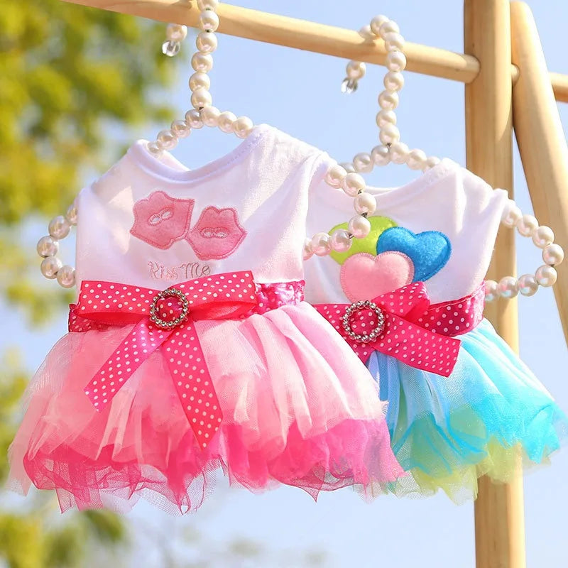 Sweet Dog Princess Dress for Small Dogs Lace Tutu Skirt