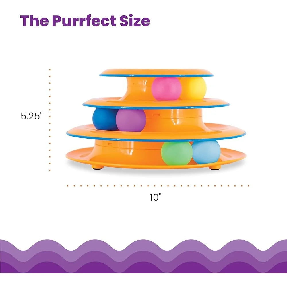 Interactive 3-Tier Cat Track Toy with Spinning Balls for Engaging Fun and Exercise