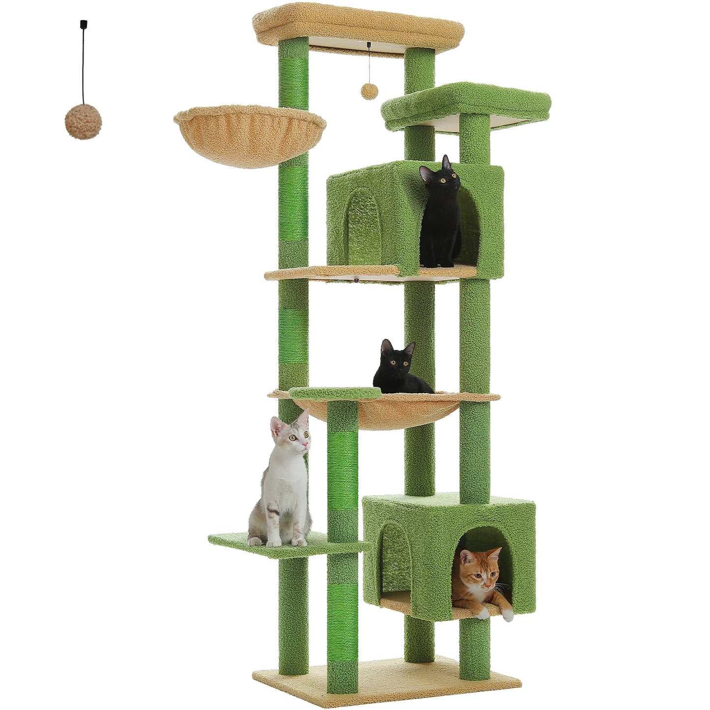 Large Cat Tree Tall Cat Tower for Indoor Cats Multi-Level Plush Condo with Scratching Posts and Perches