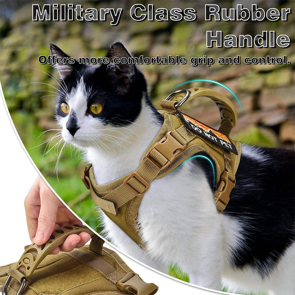Tactical Cat Harness Leash Adjustable Puppy Vest For Small Dogs