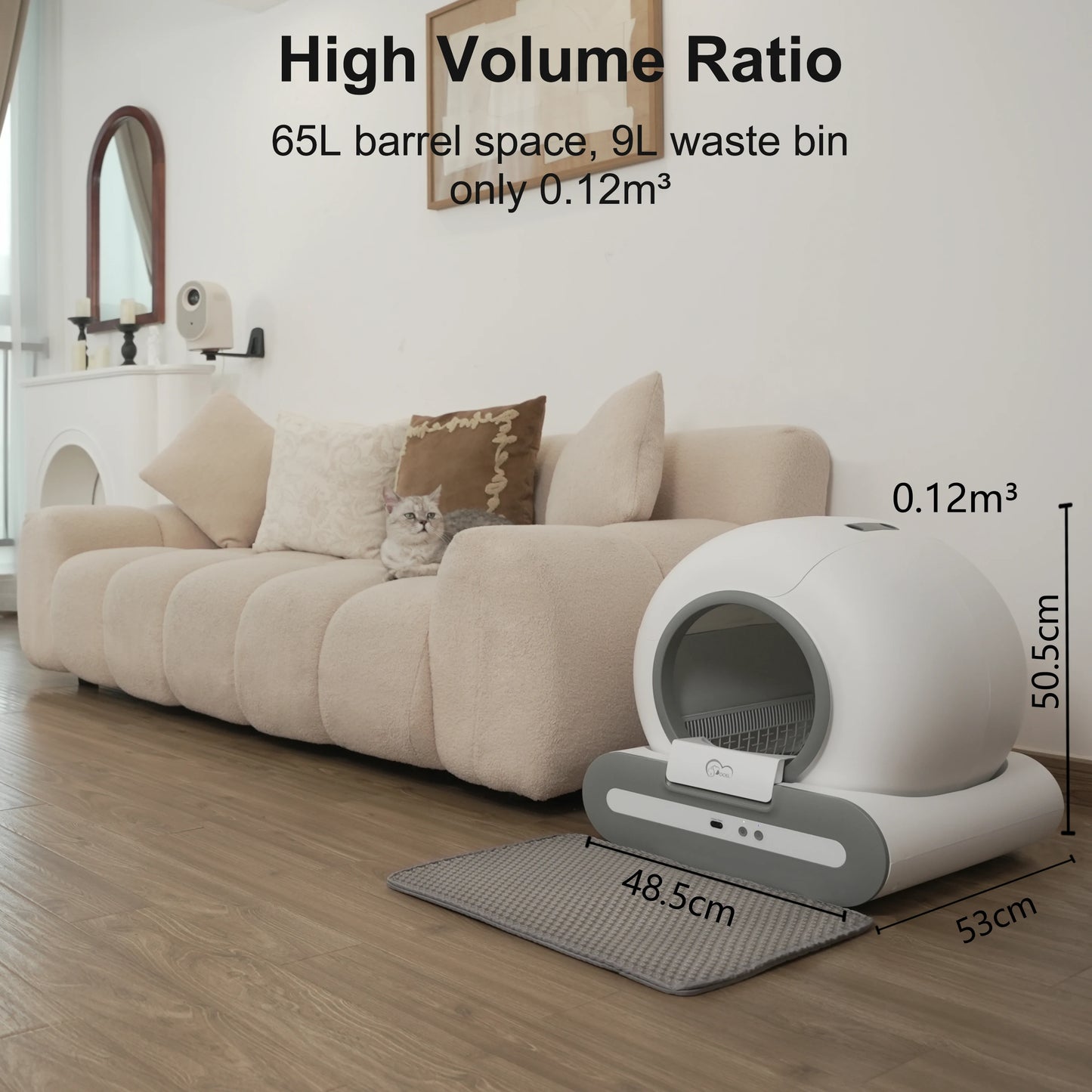 DOEL Automatic Cat Litter Box Self Cleaning with App Control for Multiple Cats