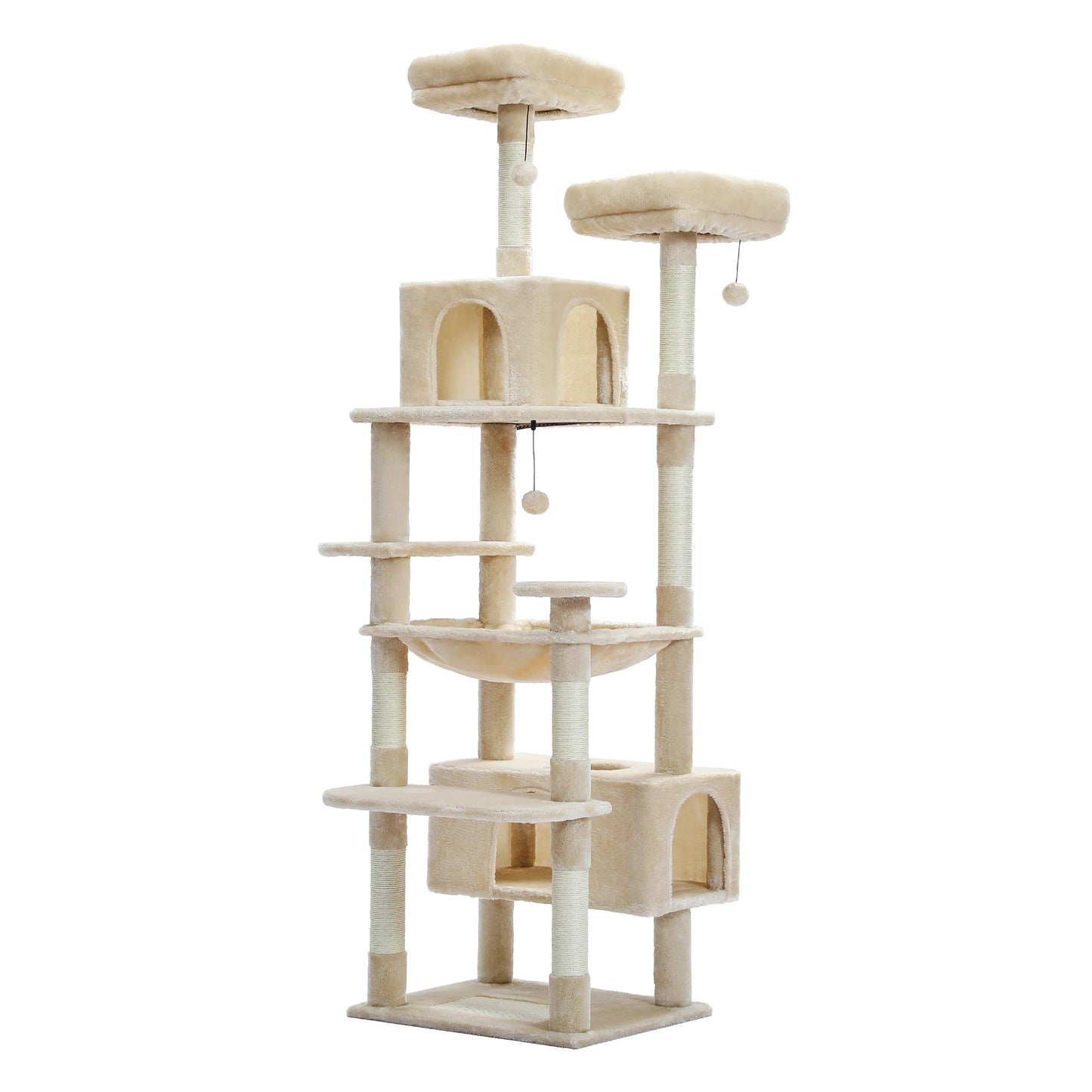 Large Cat Tree Tall Cat Tower for Indoor Cats Multi-Level Plush Condo with Scratching Posts and Perches