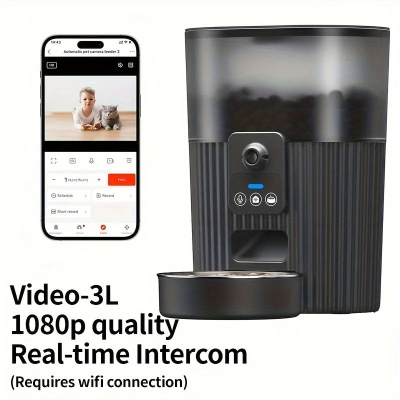 PAPIFEED Automatic Feeder for Cat Dog Fixed Food Dispenser with WiFi Remote