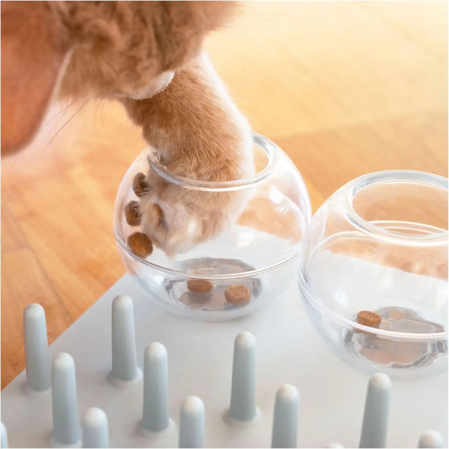 Interactive Cat Strategy Game Puzzle Toy with Therapeutic Dispensers for Mental Stimulation