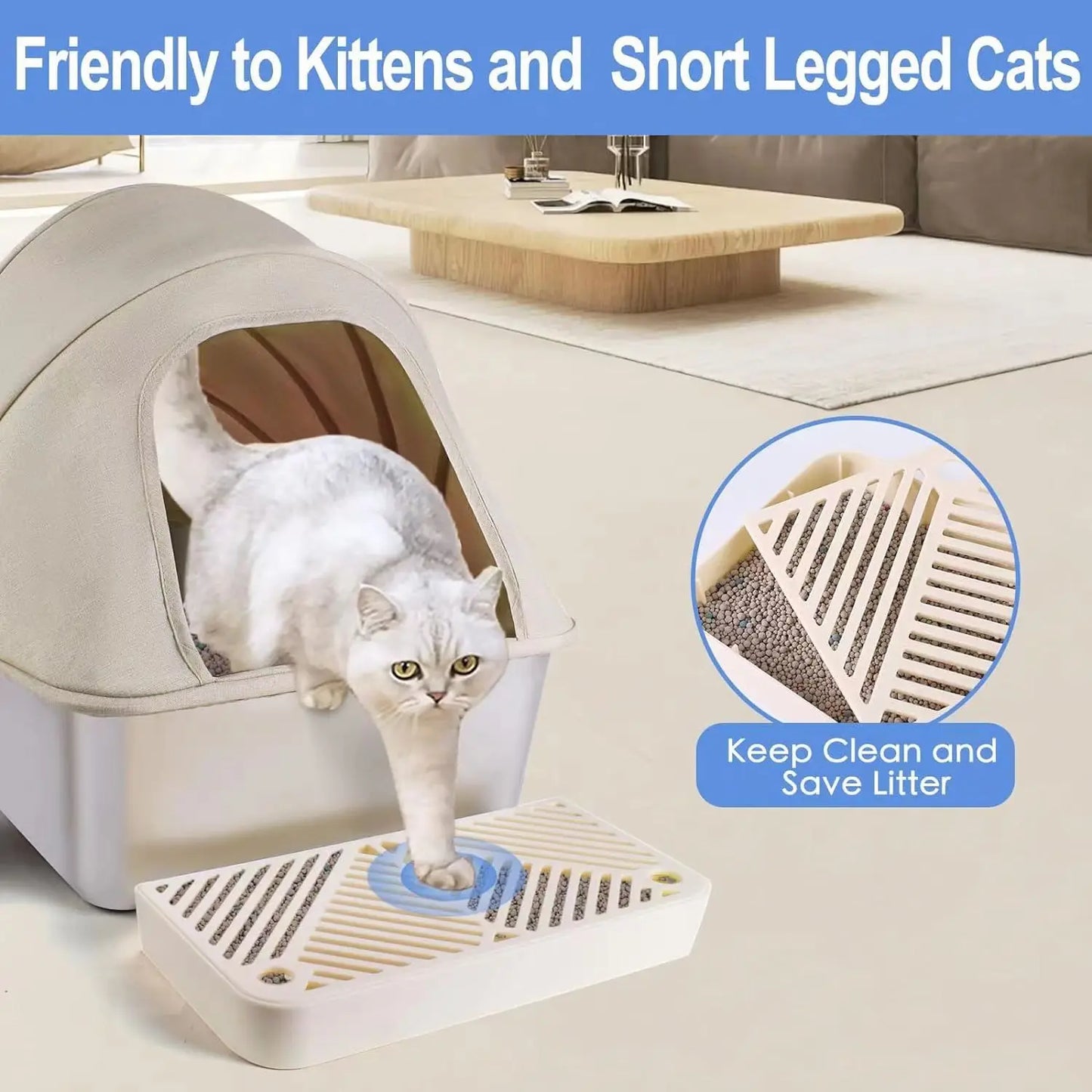 XL Large Enclosed Cat Litter Boxes with Leak-Proof Design