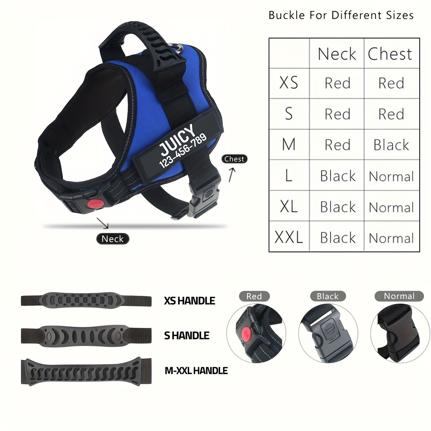Customizable Polyester Dog Harness Name And Phone Number