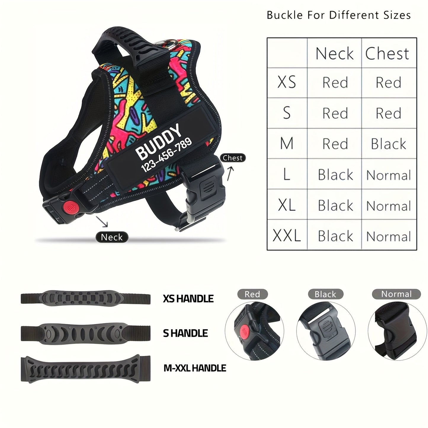 Customizable Polyester Dog Harness Name And Phone Number