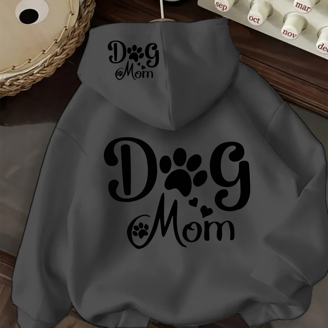 Women's Dog Mom Hoodie Red Cozy Sweatshirt with Pocket Perfect for Fall and Winter