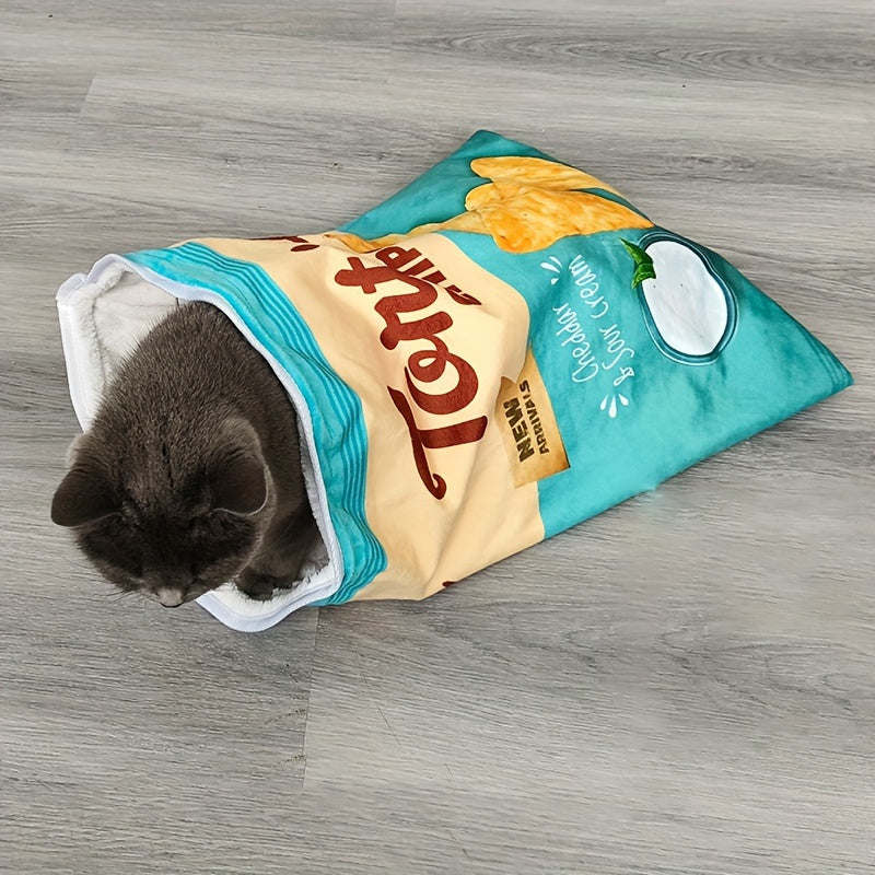 Pet Fueled Foldable Cat Tunnel Toy With Plush Fleece