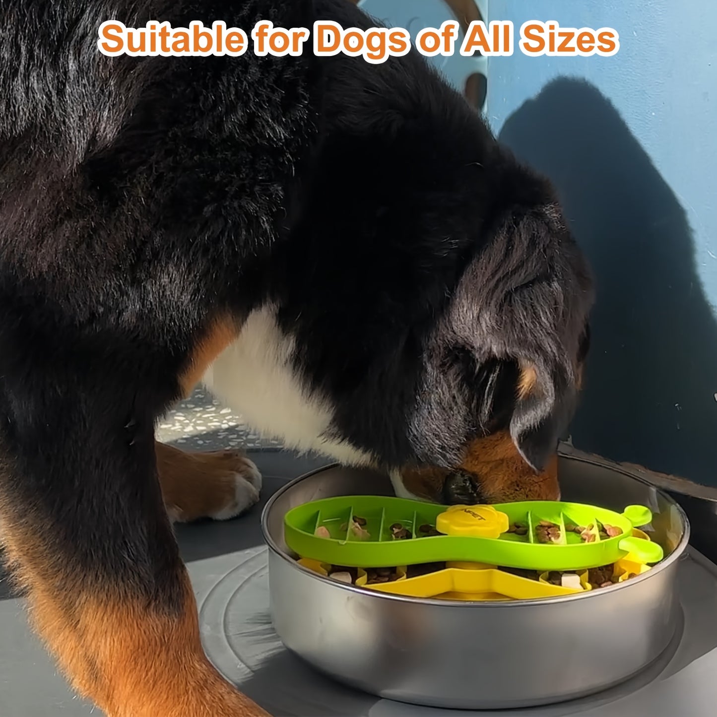 Stainless Steel Bee-Styled Slow Feeder Dog Bowl with Non-Slip Base for Healthy Digestion