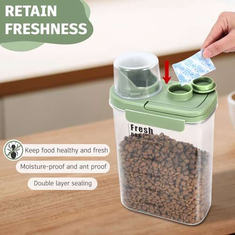 Airtight Pet Food Container With Spout And Measuring Cup
