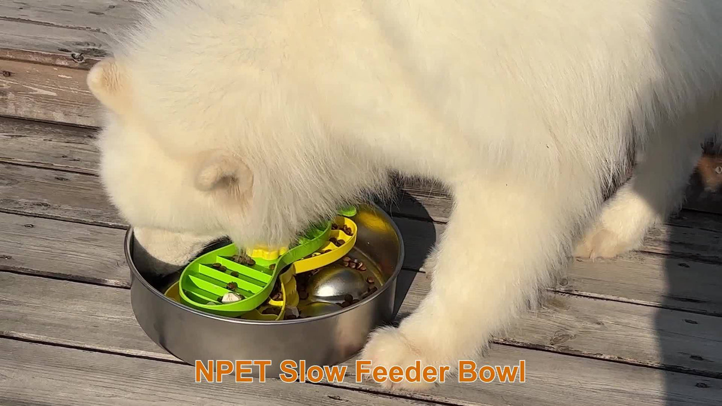 Stainless Steel Bee-Styled Slow Feeder Dog Bowl with Non-Slip Base for Healthy Digestion