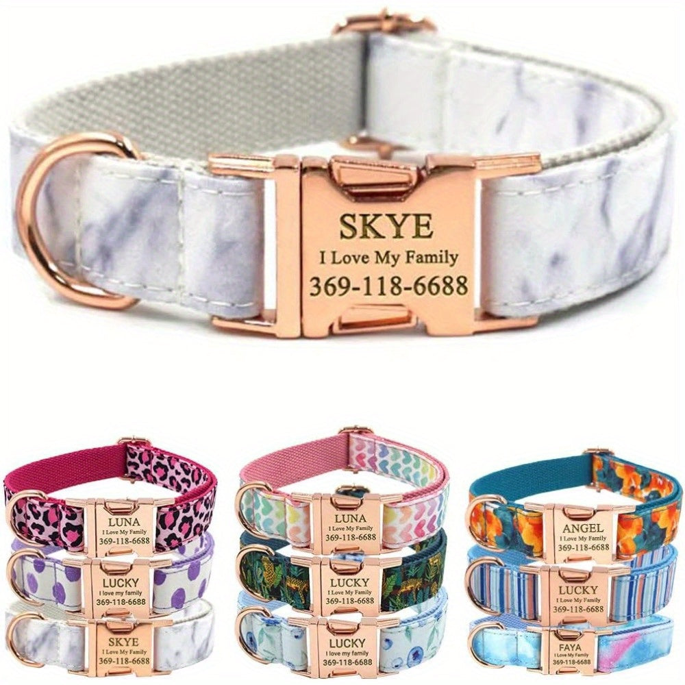 Personalized Dog Collar with Engraved Name and Phone for Medium and Large Dogs
