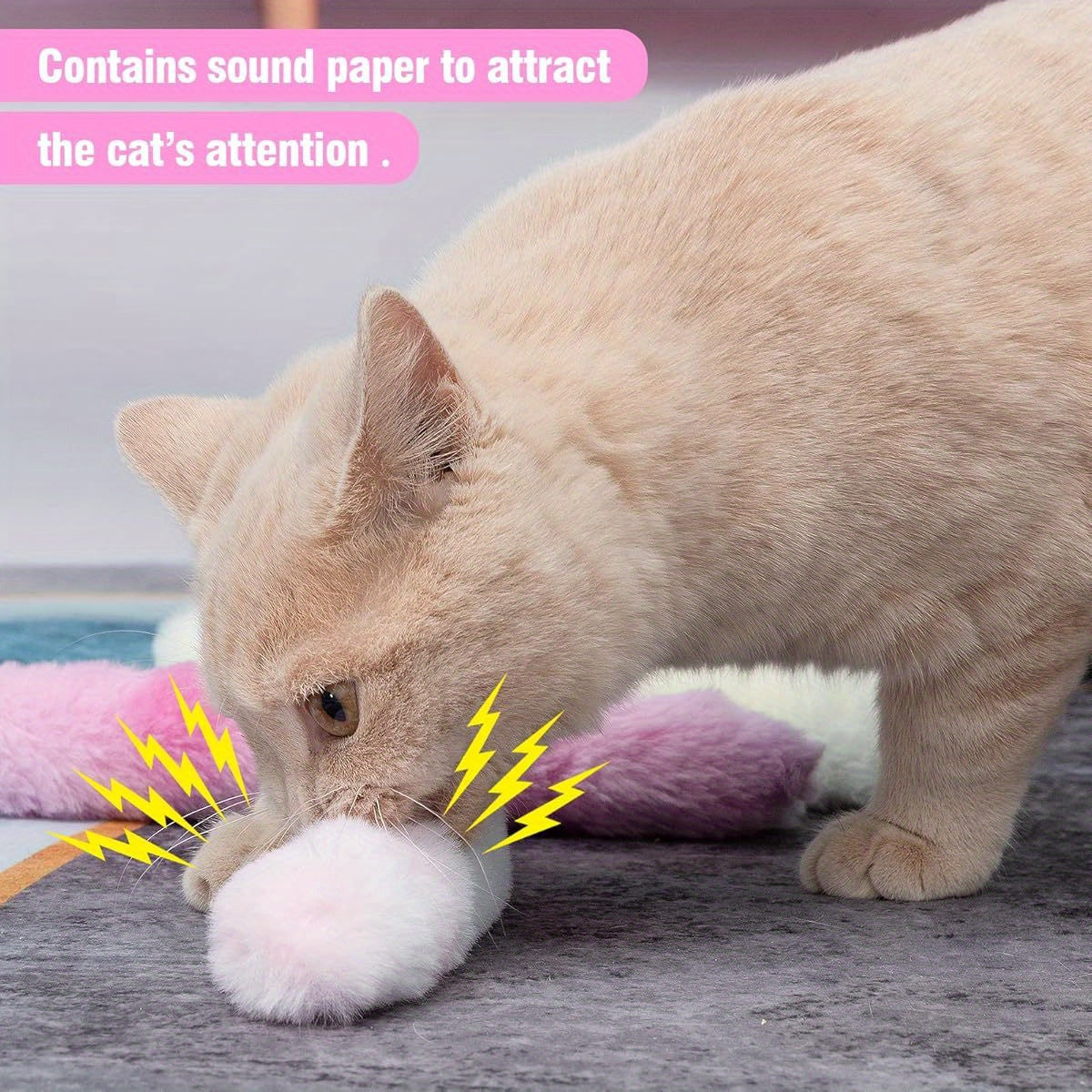 6pcs Cat Kicker Toys with Sound Paper Soft Plush Chew Toy for Indoor Cats